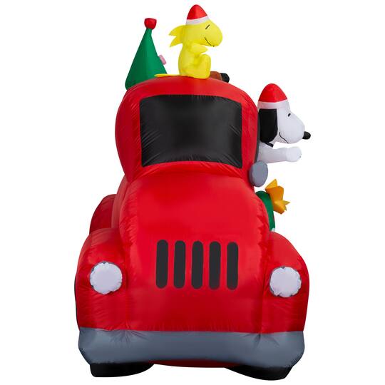 6ft. Airblown® Inflatable Peanuts® Snoopy Driving Truck with Friends Christmas Light Décor